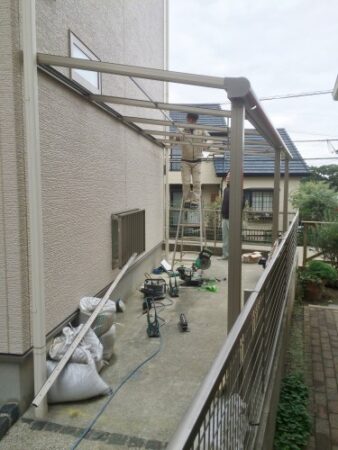 【戸建て】駐輪場のテラス工事｜福岡市西区室見が丘
